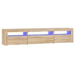 Foto van The living store tv-meubel - sonoma eiken - 195 x 35 x 40 cm - met rgb led-verlichting