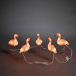 Foto van Konstsmide 6267-803 acryl figuur energielabel: f (a - g) flamingo set van 5 stuks amber led amber