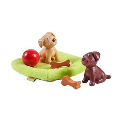 Foto van Little friends poppenhuispoppen puppy's junior 3,5 cm bruin