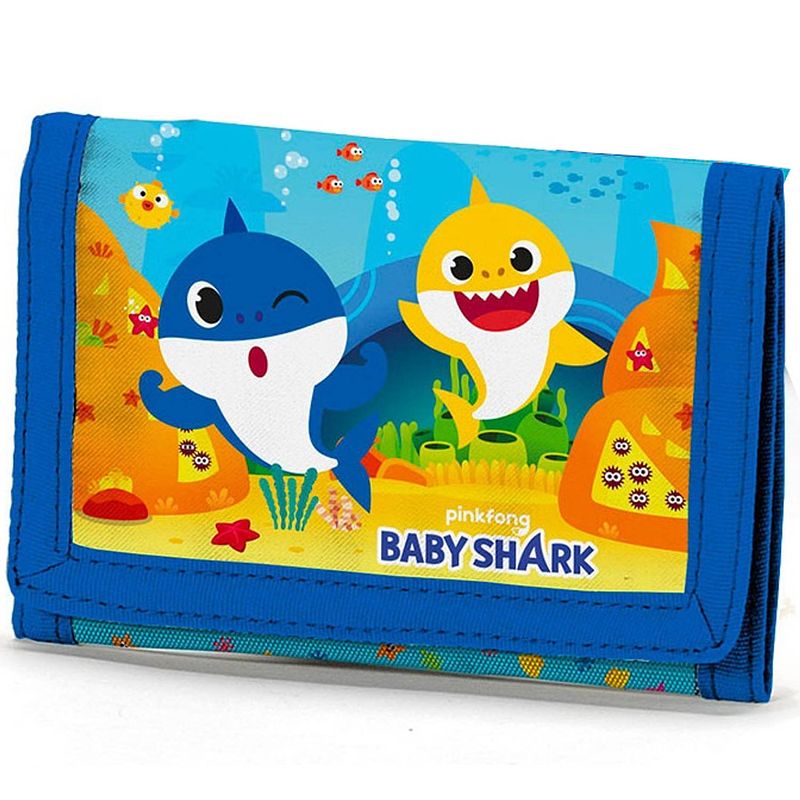 Foto van Pinkfong portemonnee sharky junior 13 x 8 cm polyester blauw