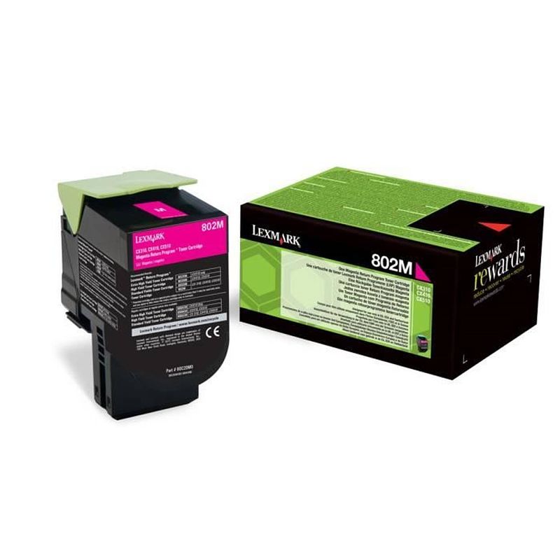 Foto van Lexmark toner 802m - 80c20m0 - magenta - 1.000 pagina's