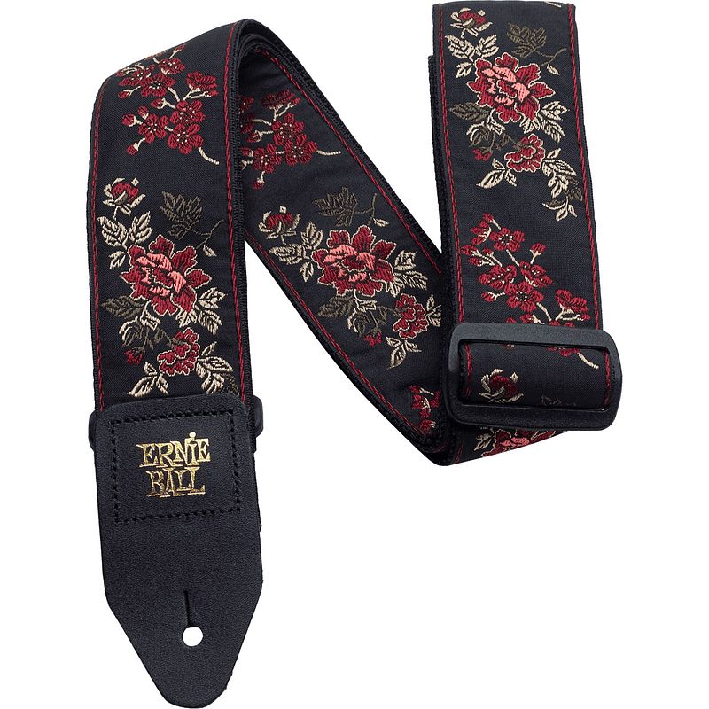 Foto van Ernie ball 4142 red rose jacquard strap gitaarband