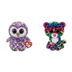 Foto van Ty - knuffel - beanie boo's - moonlight owl & dotty leopard