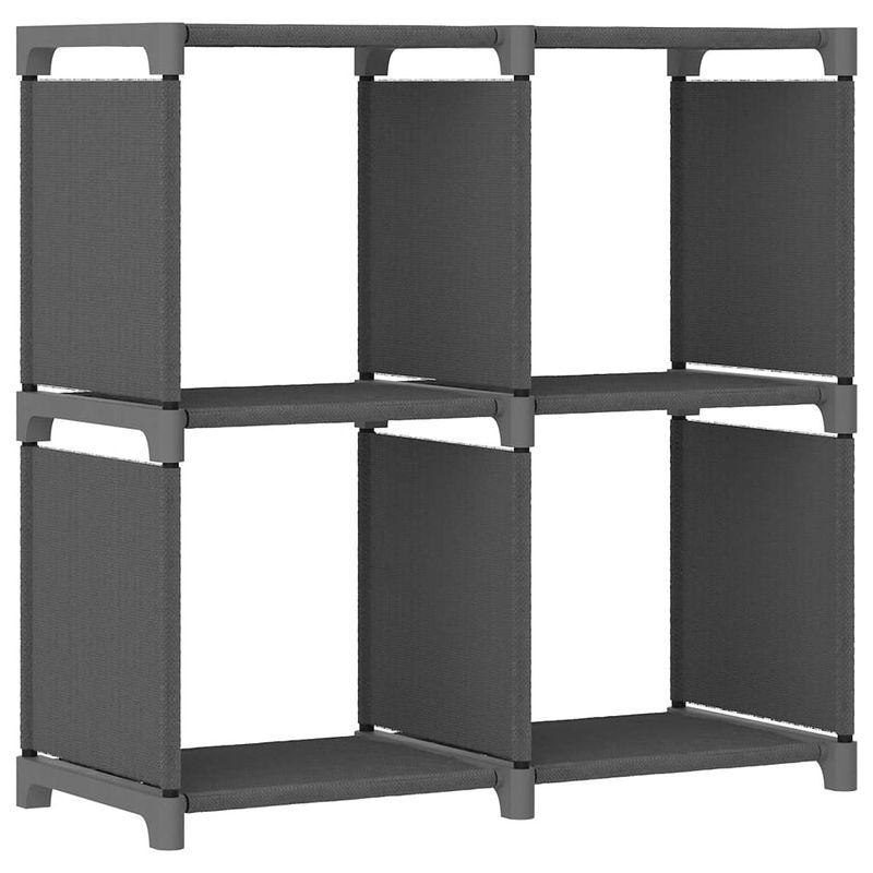 Foto van Vidaxl kast met 4 vakken 69x30x72,5 cm stof grijs