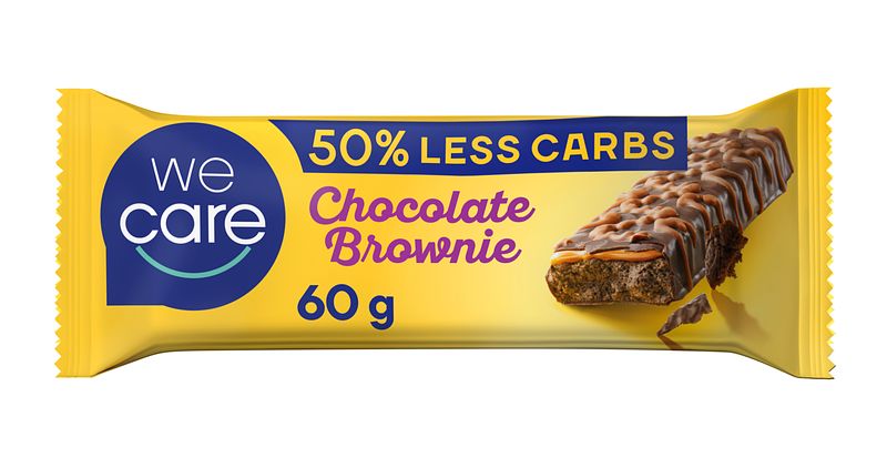Foto van Wecare lower carb chocolate brownie reep