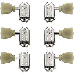 Foto van Gibson deluxe green key tuner set vintage nickel stemmechanieken voor gitaar (set van 6)