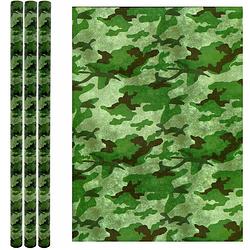 Foto van Army rollen kadopapier - cadeaupapier - camouflage groen - 200 x 70 cm - 3 stuks