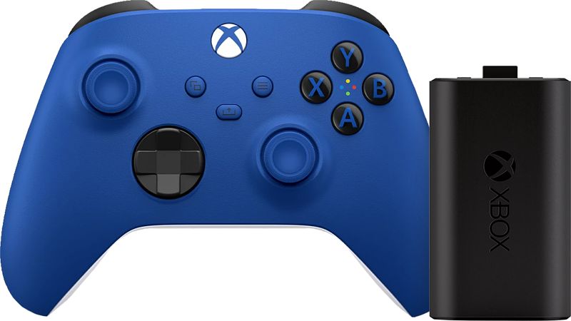 Foto van Xbox series x & s wireless controller blauw + play and charge kit