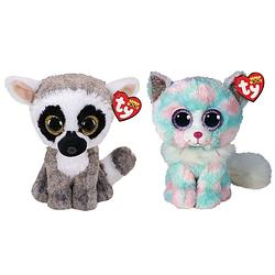 Foto van Ty - knuffel - beanie buddy - linus lemur & opal cat