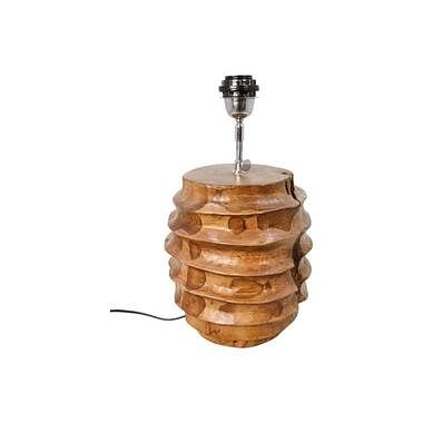Foto van Hsm collection tafellamp carve - bruin - ø20-23x40 cm - leen bakker