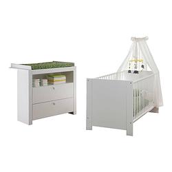 Foto van Oliviajulie kindermeubelset kinderbed, onderbed, commode wit.