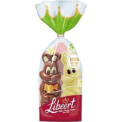 Foto van Libeert gedecoreerde figuren van witte chocolade en melkchocolade 100g bij jumbo
