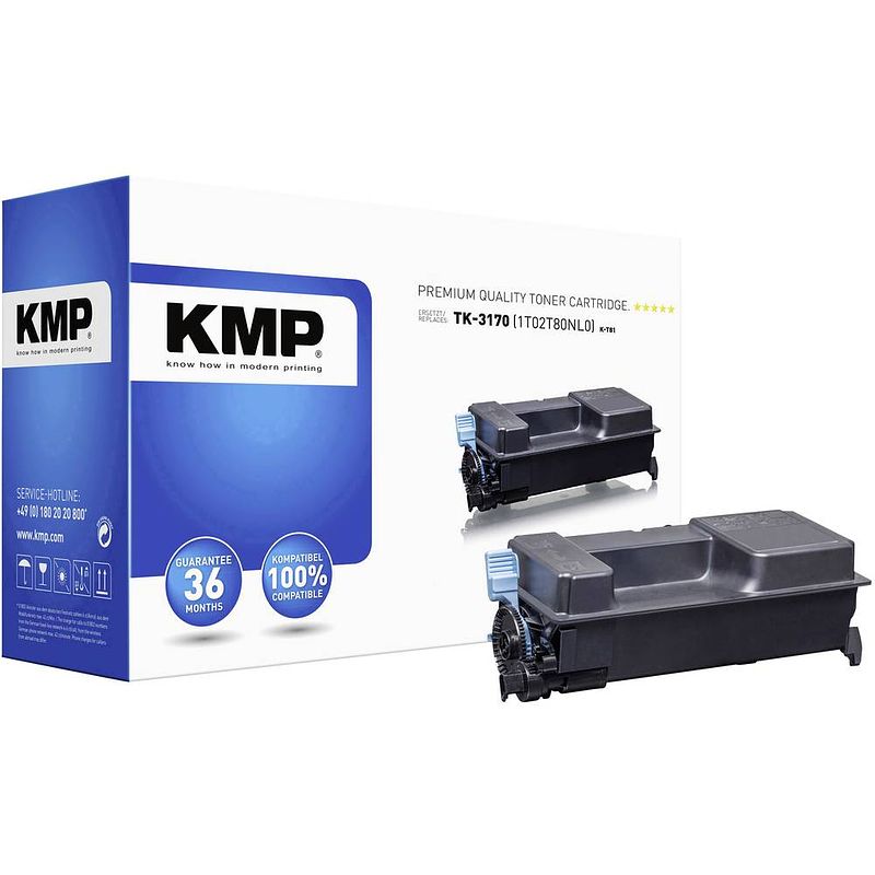 Foto van Kmp toner vervangt kyocera tk-3170 compatibel zwart 16000 bladzijden k-t81