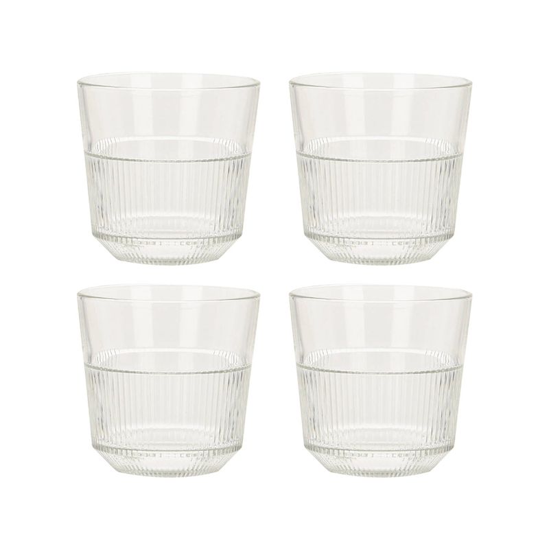 Foto van Orange85 waterglazen - 270 ml - set van 4 - transparant - glas - stapelbaar