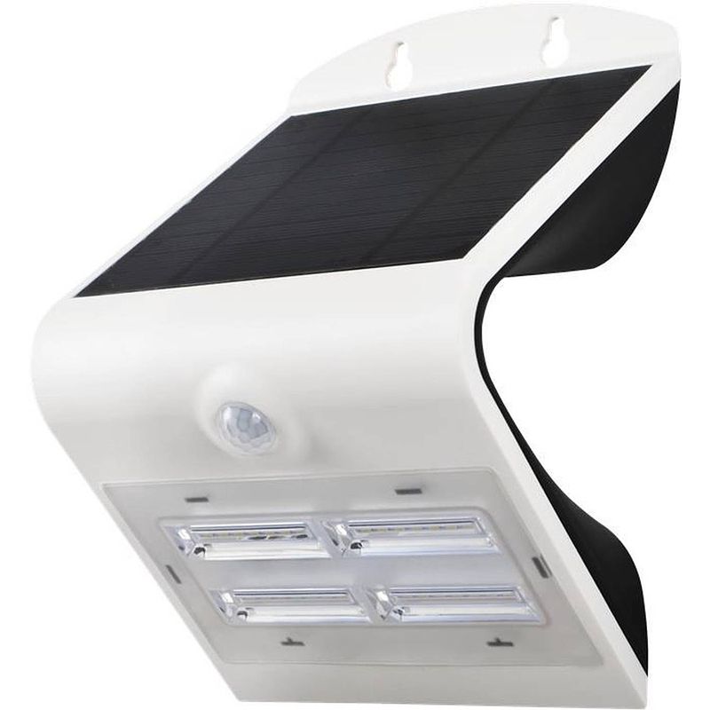 Foto van Led solar wandlamp met bewegingssensor & licht sensor - 400 lm - 3.2w - 2 x buitenlamp