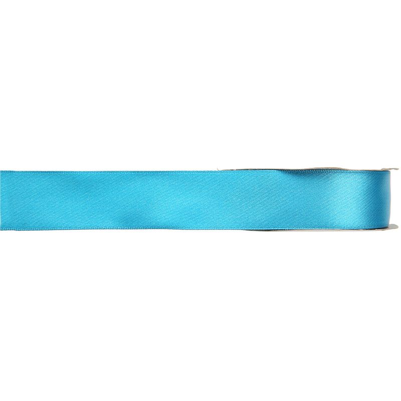 Foto van 1x hobby/decoratie turquoise satijnen sierlinten 1 cm/10 mm x 25 meter - cadeaulinten