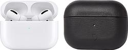 Foto van Apple airpods pro met magsafe draadloze oplaadcase + decoded leren airpods pro hoesje