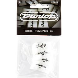 Foto van Dunlop 9004p white extra large thumbpicks grote duimplectrums (4 stuks)