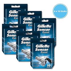 Foto van Gillette sensor excel scheermesjes - mannen - 10 stuks - 6 stuks