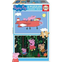 Foto van Educa - peppa pig houten puzzel 2x16 stukjes