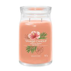 Foto van Yankee candle geurkaars large - met 2 lonten - tropical breeze - 16 cm / ø 9 cm