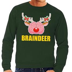 Foto van Foute kersttrui / sweater braindeer groen voor heren - kersttruien xl (54)