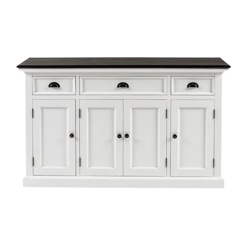 Foto van Halifaxcontrast dressoir 4 deuren, 2 kleine og 1 groot lade wit, zwart.