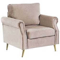 Foto van Beliani vietas - fauteuil-beige-fluweel