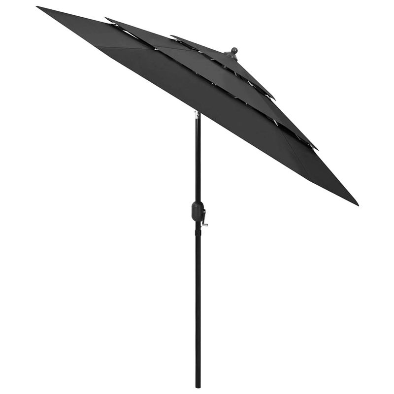 Foto van The living store parasol 3-laags - 250 x 229 cm - uv-beschermend - antraciet - inklapbaar