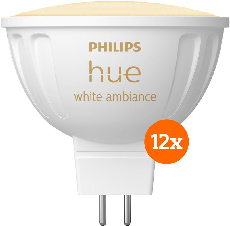 Foto van Philips hue spot white ambiance mr16 12-pack