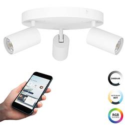 Foto van Eglo connect.z telimbela-z smart spot - gu10 - ø 25 cm - wit - instelbaar rgb & wit licht - dimbaar - zigbee