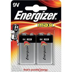 Foto van Energizer batterij max 9v, blister met 2 stuks