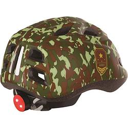 Foto van Polisport junior fietshelm s 52-56cm army met led licht