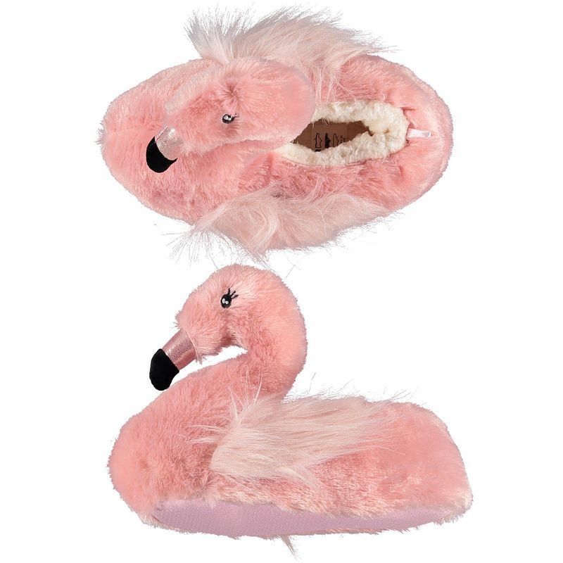 Foto van Flamingos pantoffels/sloffen roze voor meisjes/kinderen 31-32 - sloffen - kinderen