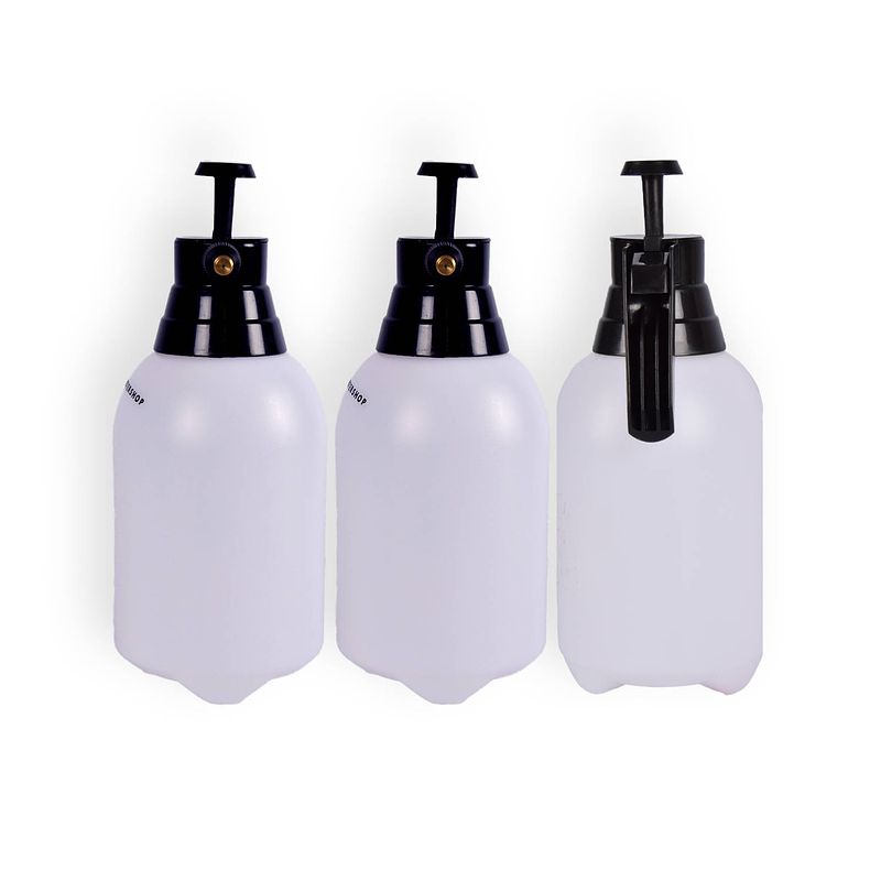 Foto van 3 stuks plantenspuiten waterverstuiver 1.5 liter plastic wit&zwart tuinspuit plantensproeier sproeifles