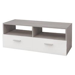 Foto van Ml-design tv lowboard wit/grijs, 95x36x35 cm, gemaakt van mdf spaanplaat