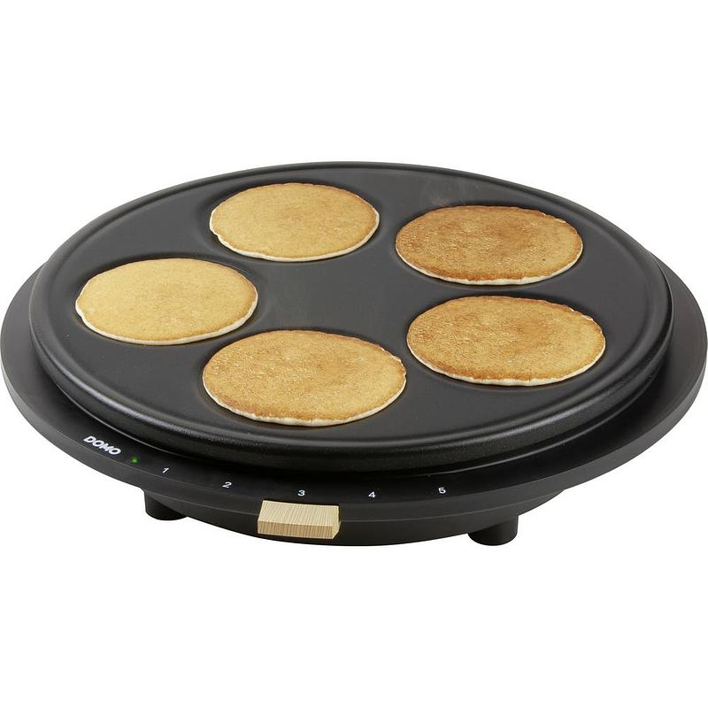 Foto van Domo do9227p pancake platen anti-aanbaklaag, controlelampje zwart