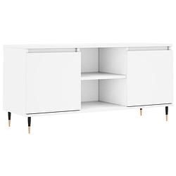 Foto van The living store tv-meubel - tv-kast - wit - 104 x 35 x 50 cm - veel opbergruimte