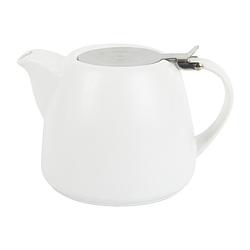 Foto van Moderne theepot met filter - wit - 1 liter