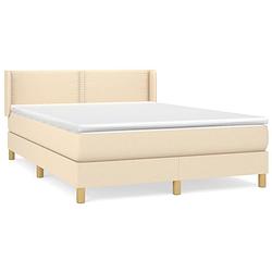 Foto van The living store boxspringbed - comfort - bed - 193 x 147 x 78/88 cm - crème - pocketvering matras - middelharde