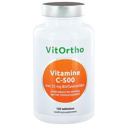 Foto van Vitortho vitamine c-500 met 25mg bioflavonoïden tabletten