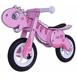 Foto van Milly mally loopfiets met 2 wielen dino mini loopfiets 12 inch junior roze
