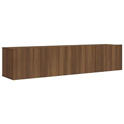 Foto van The living store tv-meubelset - houten - hangende tv-kast - 60 x 30 x 30 cm - bruineiken