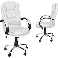 Foto van Malatec bureaustoel - directie stoel - ergonomisch - verrijdbaar - wit - new york