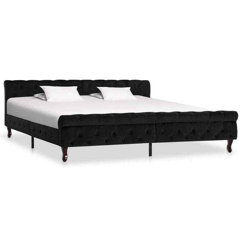 Foto van Vidaxl bedframe fluweel zwart 200x200 cm