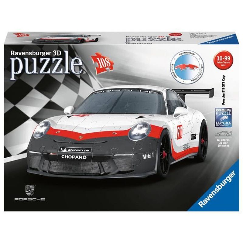 Foto van Ravensburger - 3d-puzzel porsche 911 gt3 cup 108 stukjes