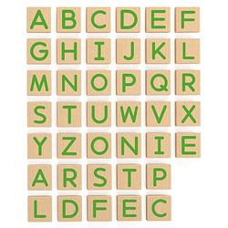 Foto van Viga toys magnetische (hoofd)letters groen 40-delig