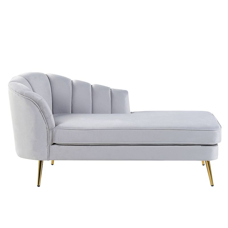 Foto van Beliani allier - chaise longue-grijs-fluweel