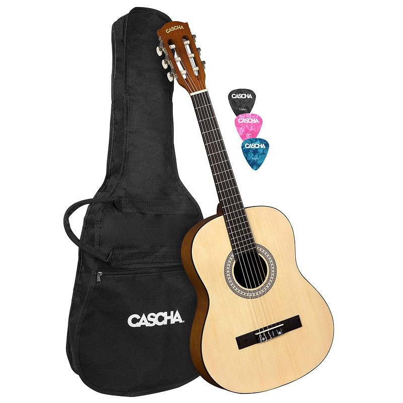 Foto van Cascha hh 2351 student series klassieke gitaar 3/4 + gigbag + plectrums