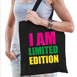 Foto van I am limited edition cadeau tas zwart voor dames - feest boodschappentassen